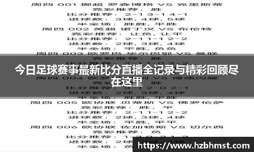 今日足球赛事最新比分直播全记录与精彩回顾尽在这里